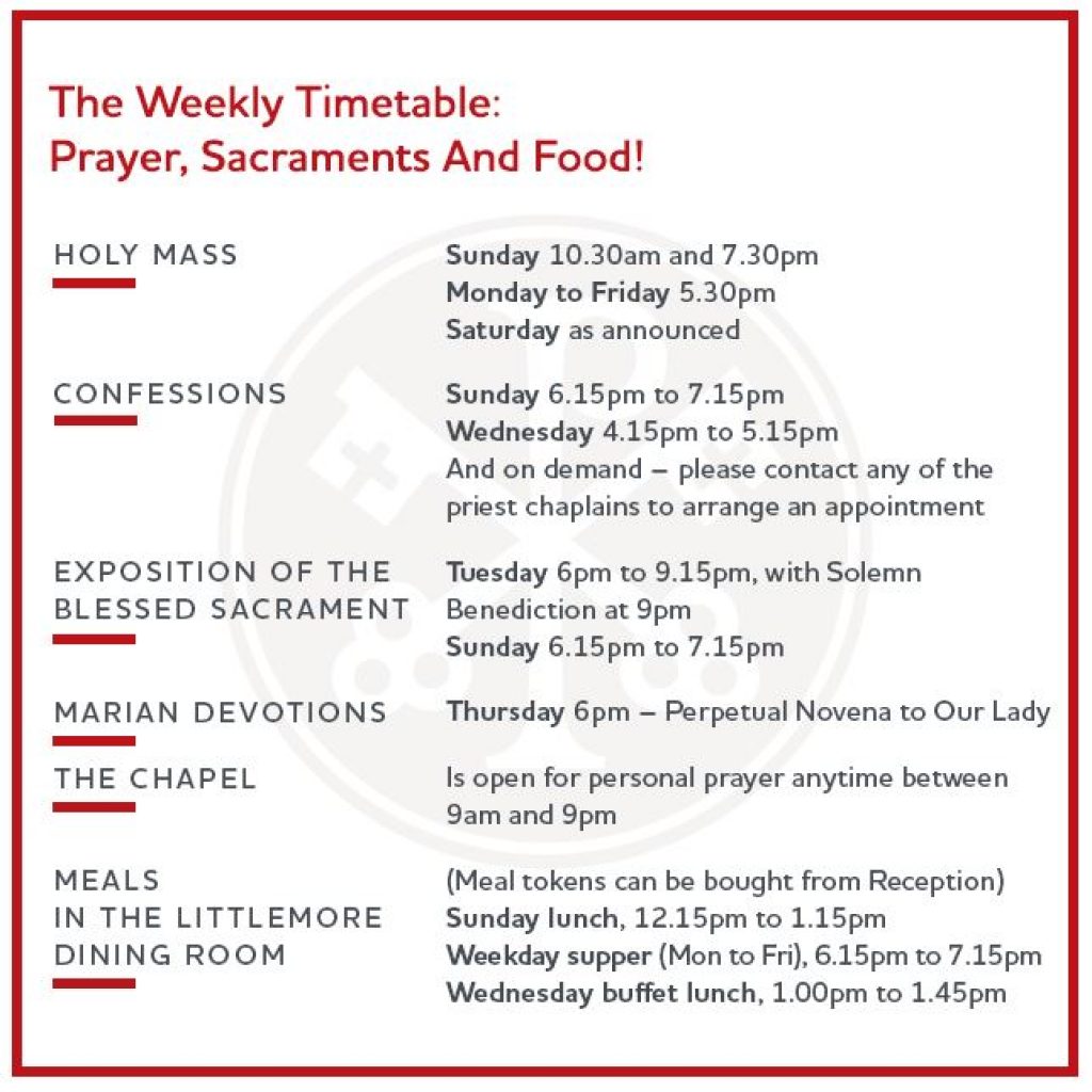 FIRST SEMESTER PROGRAMME AT NEWMAN HOUSE: PART 2