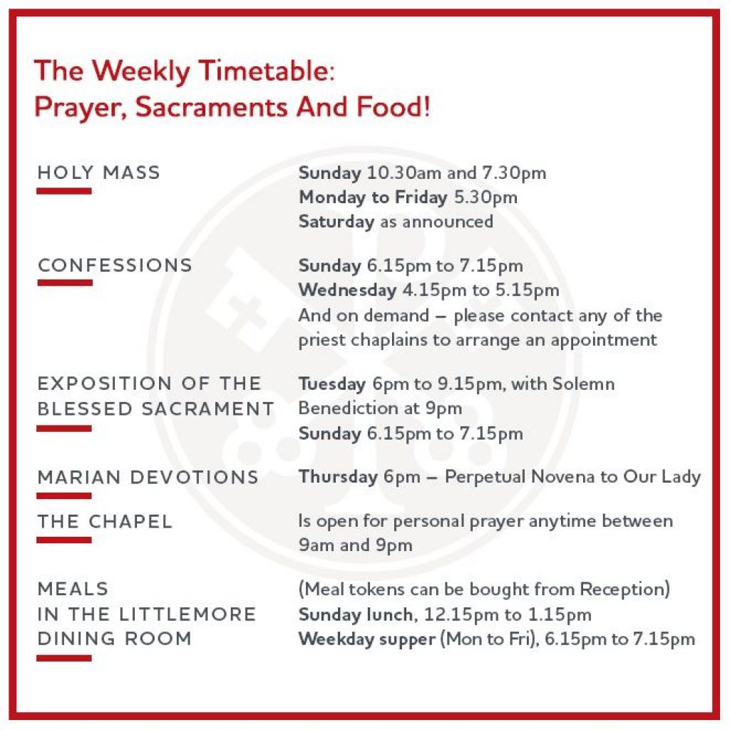 Prayer, Sacraments and Food for 2018