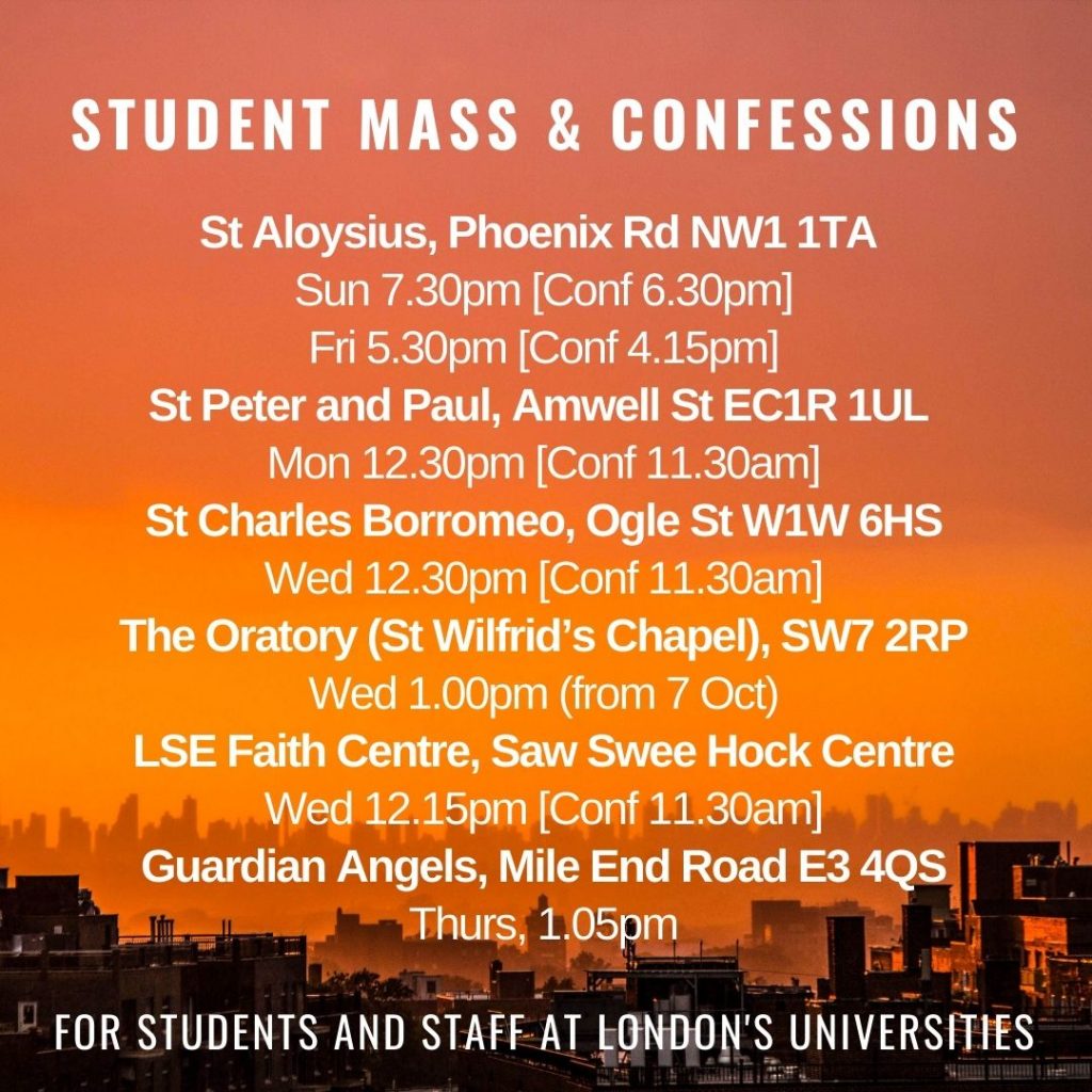 Student Masses and Confessions Across London