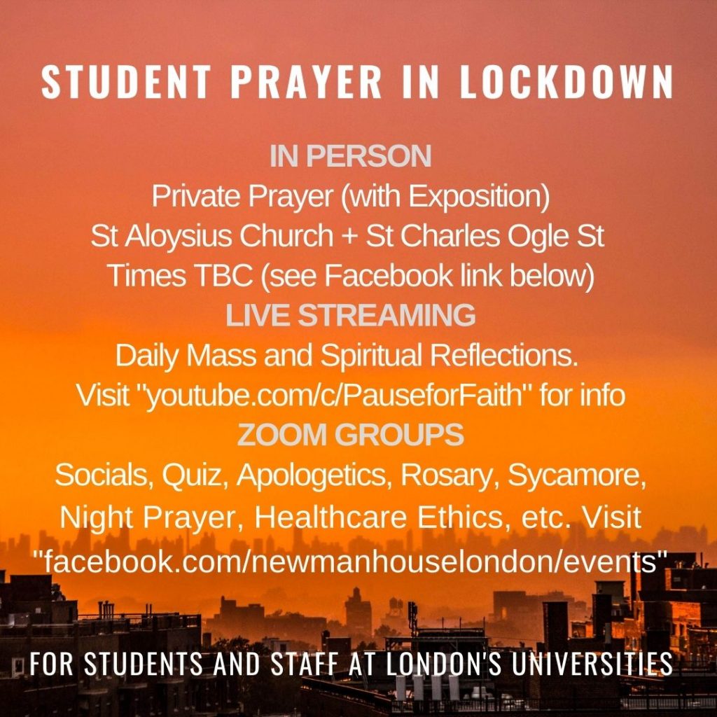 Student liturgy, prayer and events during the November lockdown